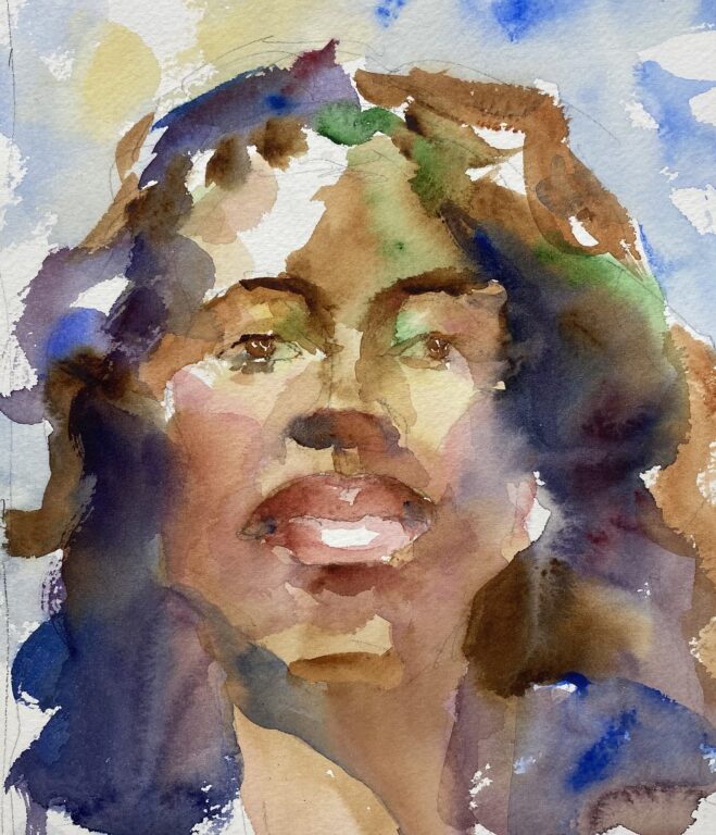 watercolor portrait of a black woman