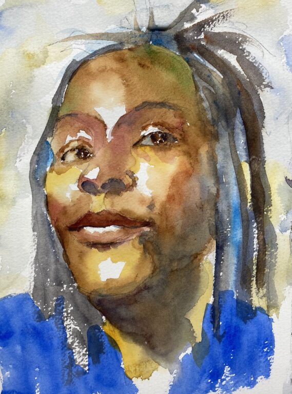 watercolor portrait of a black woman