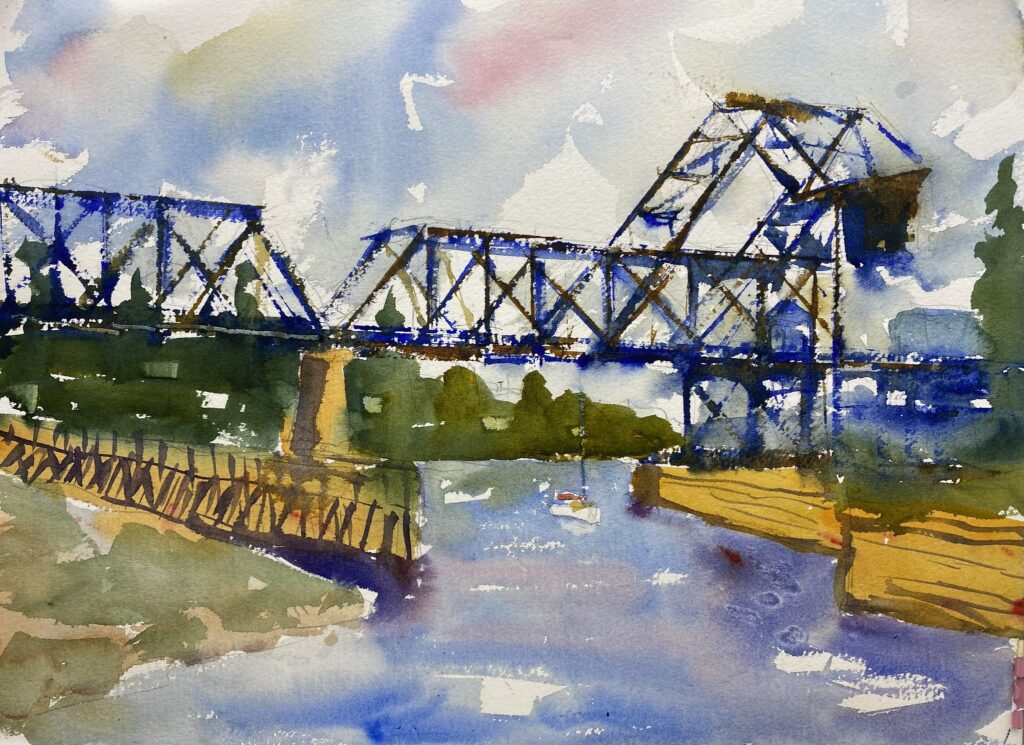 The old railroad bridge over the ship canal in Seattle.